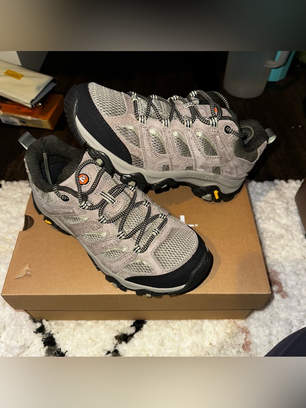 NIB Merrell Women's Moab 3 Waterproof Hiking Shoes Sz 8.5 BRINDLE/TEA - Picture 4 of 13